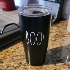 Rae Dunn Black "BOO!" Travel Tumbler
